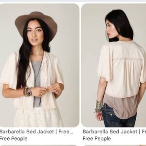 Free People Barabarella Bed Jacket Lace Tie Top Size Small